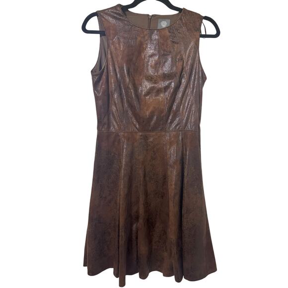 Vince Camuto Fit & Flare Faux Suede Dress - Size 6 - Picture 2 of 5
